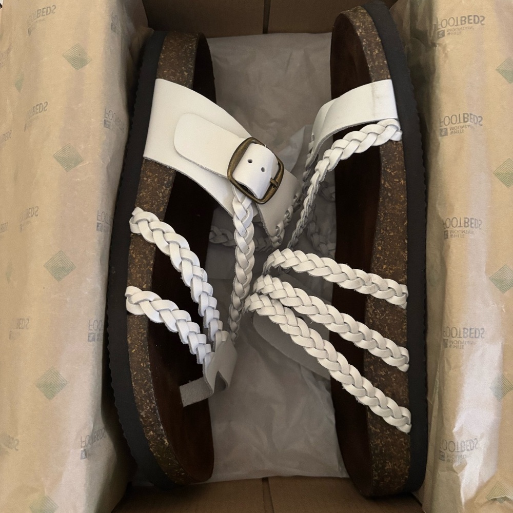White Mountain White Braided Buckle Footbed Sandals - Picture 3 of 6